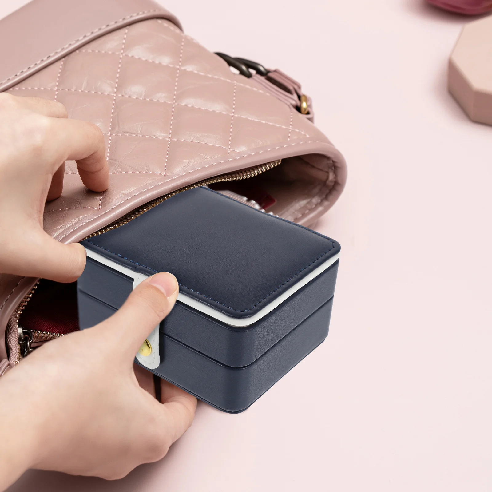 Jewelry Storage Box Double-Layer Divided Simple Organizer for Rings Necklaces Earrings Desktop Jewelry Holder Desktop Box