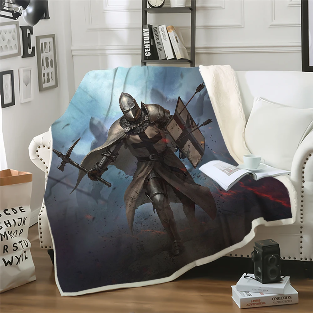 

HX Knights Templar Throw Blanket Fashion 3D Printed Winter Blanket For Beds Office Nap Keep Warm Plush Quilts Dropshipping