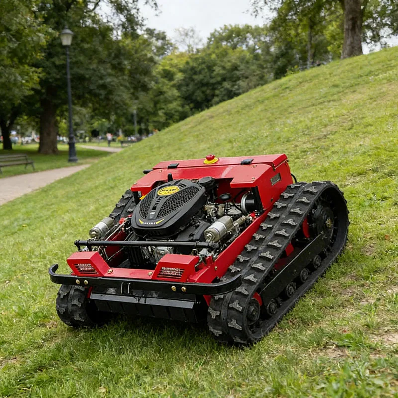 

Customized RC Tracked Lawn Mower 12V 24V All Terrain Slope Grass Cutter EPA Approved Agricultural Equipment