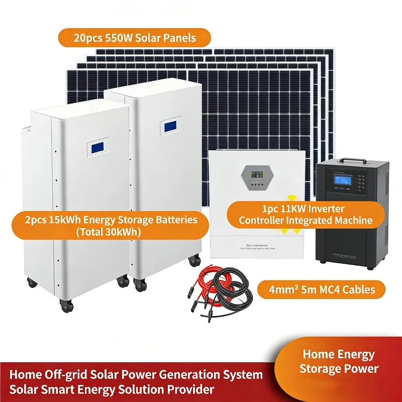 Customized Hybrid Solar Energy System 30Kw 50Kw 100Kw 200Kw 300Kw 500Kw Off Grid Solar Power System With Battery