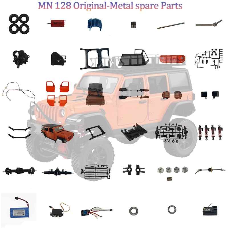 

MN128 1/12 RC Car Accessories MN MODEL Metal Front and Rear Axle Chassis Link Rod Pull Rod Mount Shock Absorber MN-128 Toys