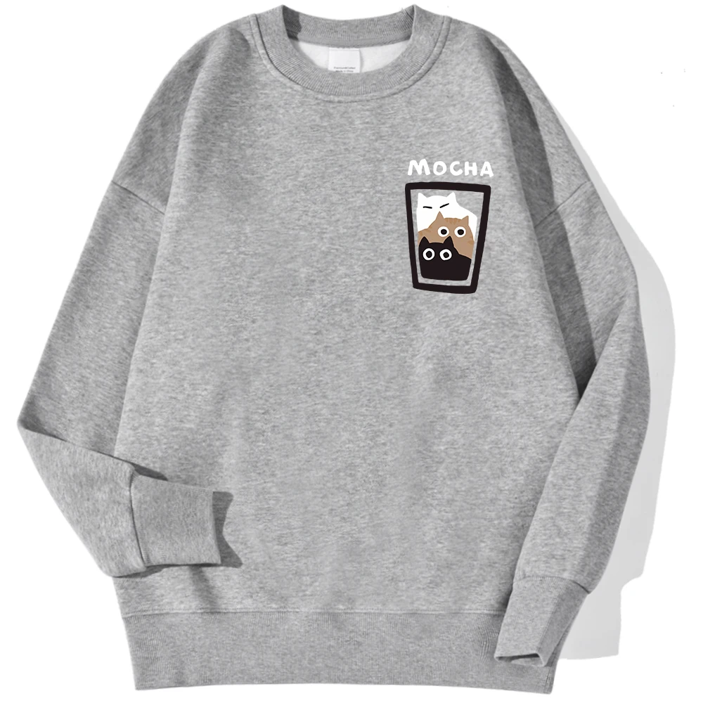 Three Cats In A Coffee Cup Men Hoodies Harajuku Crewneck Hoodie Fashion Oversize Hoody Autumn Comfortable Tracksuit