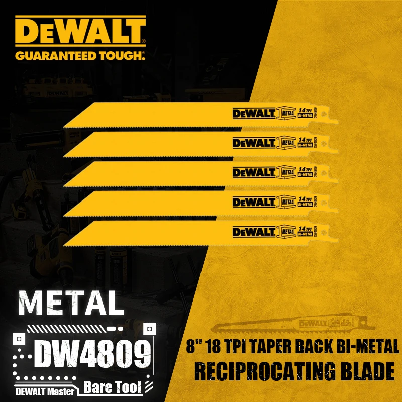 DEWALT Straight Back Wood Cutting Bi-Metal Reciprocating Saw Blades 2X Long Life For DCS369 DCS367 DCS389 Power Tool Accessories