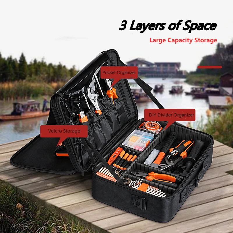 Home Tool Organizer Bag with Compartment Fishing Tool Equipment Cosmetic Storage Multifunctional Storage Bag Fishing Tackle Bag