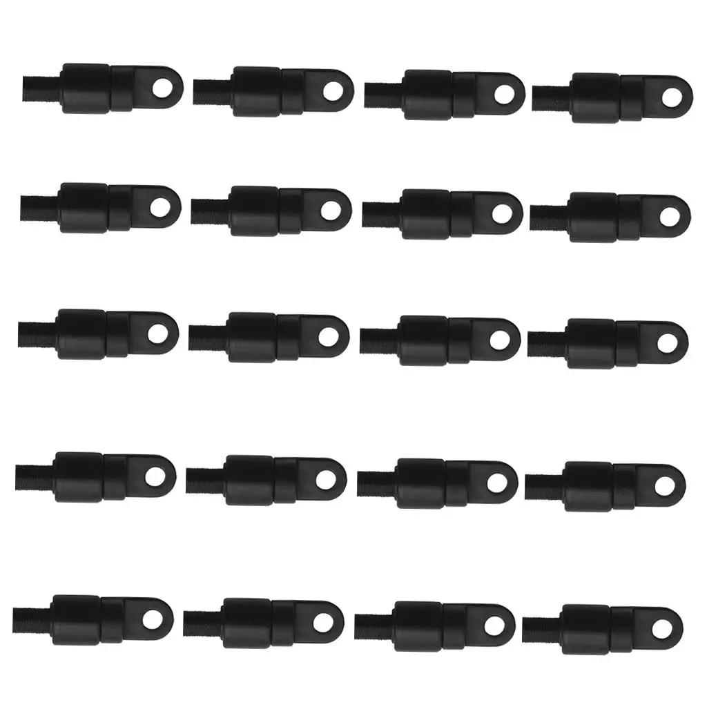 Kayak Accessories Bungee Hook Kit with Nylon End Stop for Boat Rope Rigging and Custom Paddle Clips