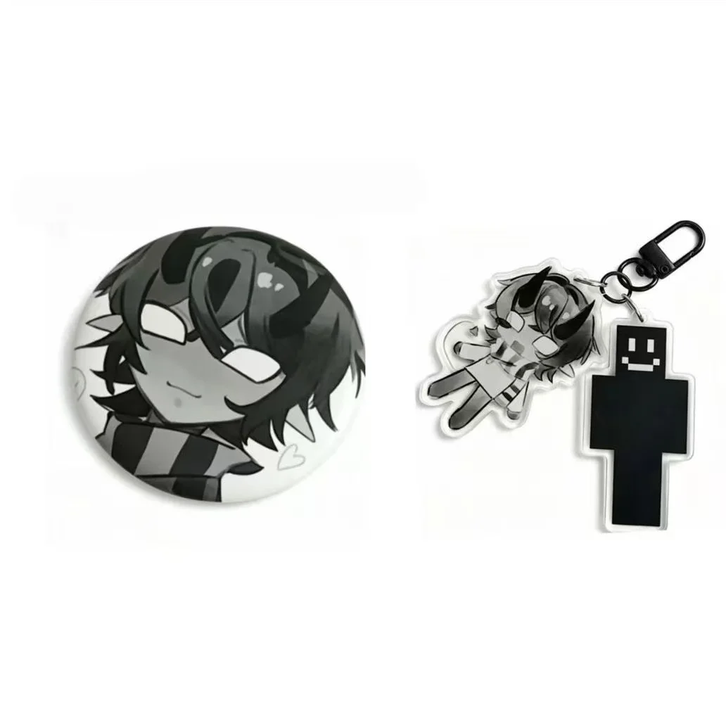 Game Twixxel Cosplay Keychain Brooch Acrylic Devil Figure Keyring Bag Pendant Key Chain Unisex Jewelry Accessory Halloween Prop