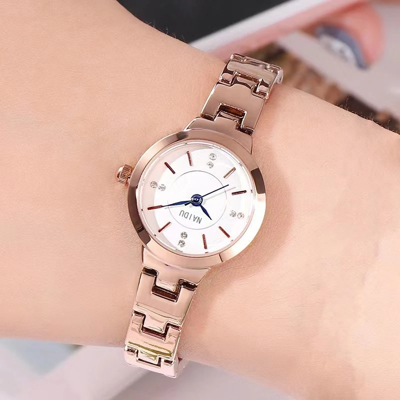 1pc Women\'s Watch Luxury Stainless Steel Expansion Band Wrist Watch Simulated Quartz Watches for women