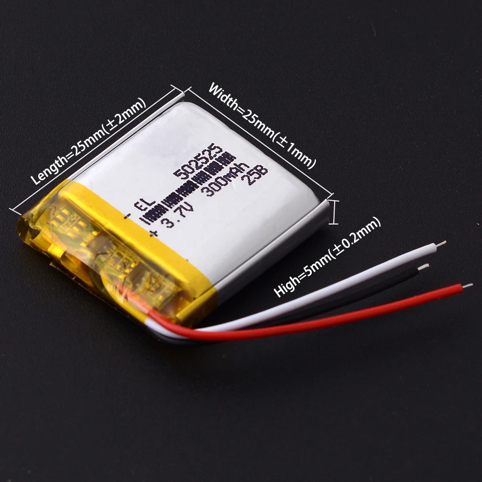 3Lines 3.7V 200mAh 402525 lithium Li ion polymer rechargeable battery 302525 502525 602525 702525 802525 902525 102525
