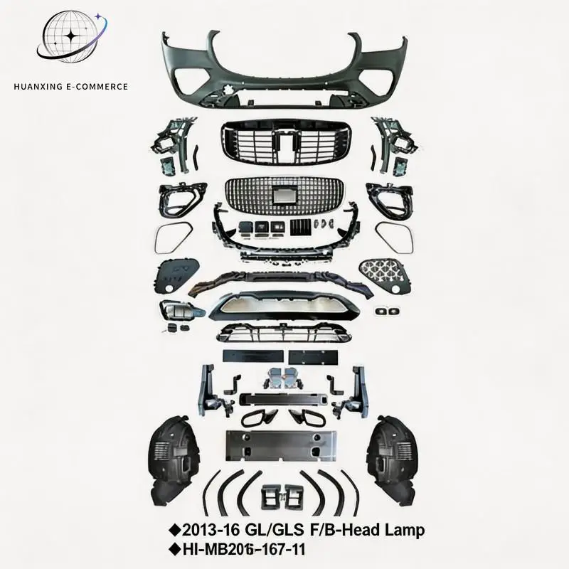 Factory Direct SaleNew Benz GL GLS X166 2013 2019 Upgrade X167 GLS53 Style Rear Diffuser Exhaust Tips Complete Body Kit Bolt-On