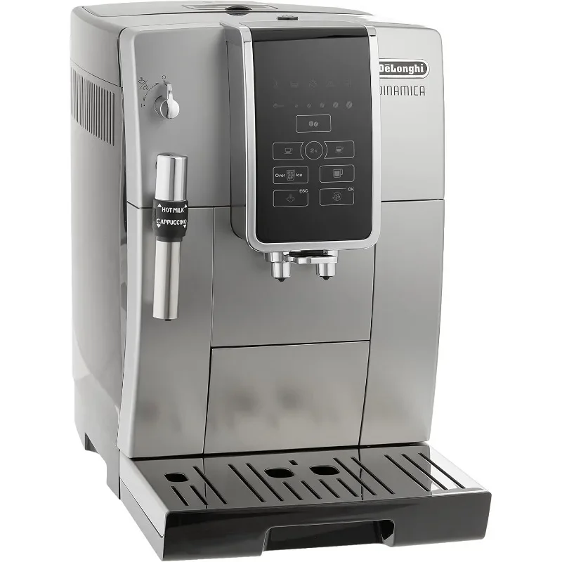 De'Longhi America Dinamica Fully Automatic Coffee and Espresso Machine with Premium Adjustable Frother, Stainless Steel