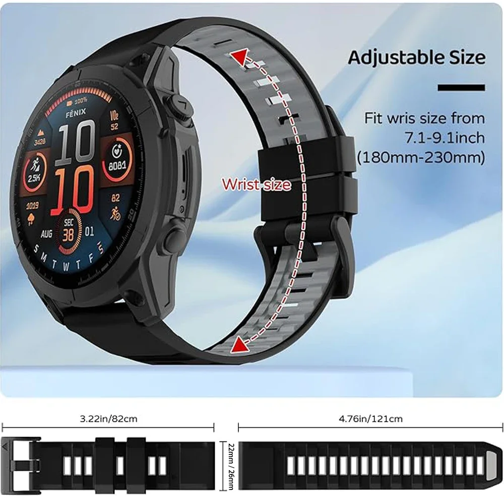 QuickFit 1:1 Fenix8 حزام الساعات ل Garmin Fenix 8x51 مللي متر 47 مللي متر E 7 7X 6 6X 5 5X/Enduro 3/Epix Gen2 22 مللي متر 26 مللي متر سيليكون استبدال الفرقة