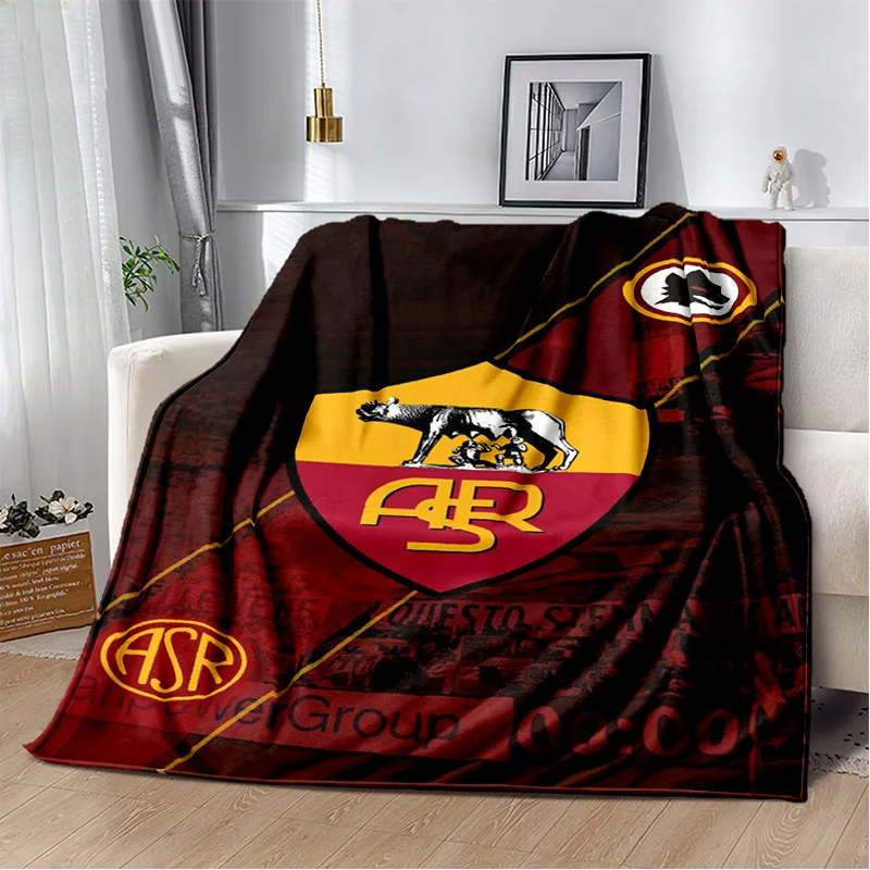 

3D printed football club A S. Roma logo blanket soft and warm Sherpa Blanket Fleece Wearable Unique Throw Blanket for Sofa Bed