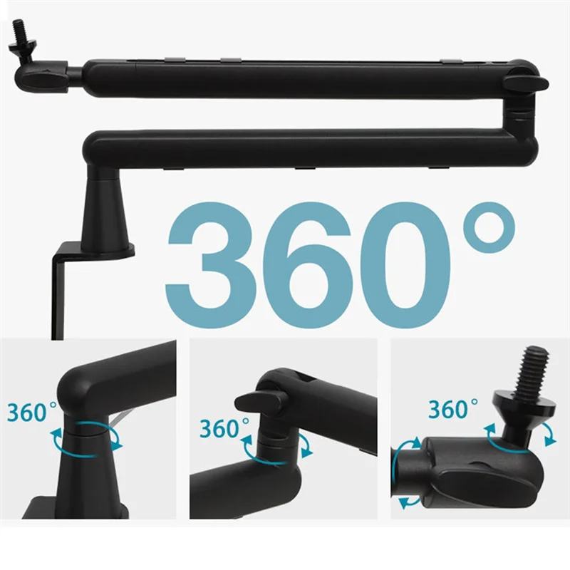 

Dropship-Thin Microphone Arm, Microphone Boom Arm Desktop Stand With Microphone Clip,Adjustable Cantilever Stand For Phone Table