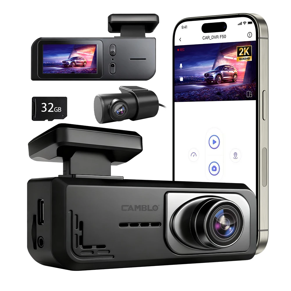 

Dual Dash Cam Front and Rear，2 inch Display, 2K+1K Dash Camera for Cars，Night Vision，G-Sensor，WDR，24H Parking Mode，5.8GHz WiFi,S