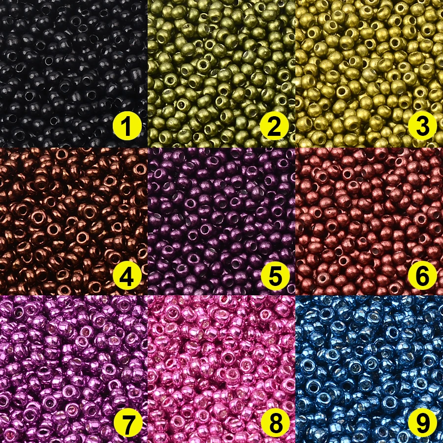 Aproximadamente 1000 Uds. Abalorio Matellic de 2mm cuentas de vidrio checo cuentas de semilla para hacer joyería pulsera collar accesorios DIY al