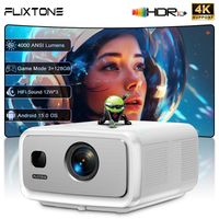 Flixtone D10S Projector 4000 Ansi Beam Projector 4K Video Projector for Movies Cinema Android 15.0 1080P Home Theater Beamer