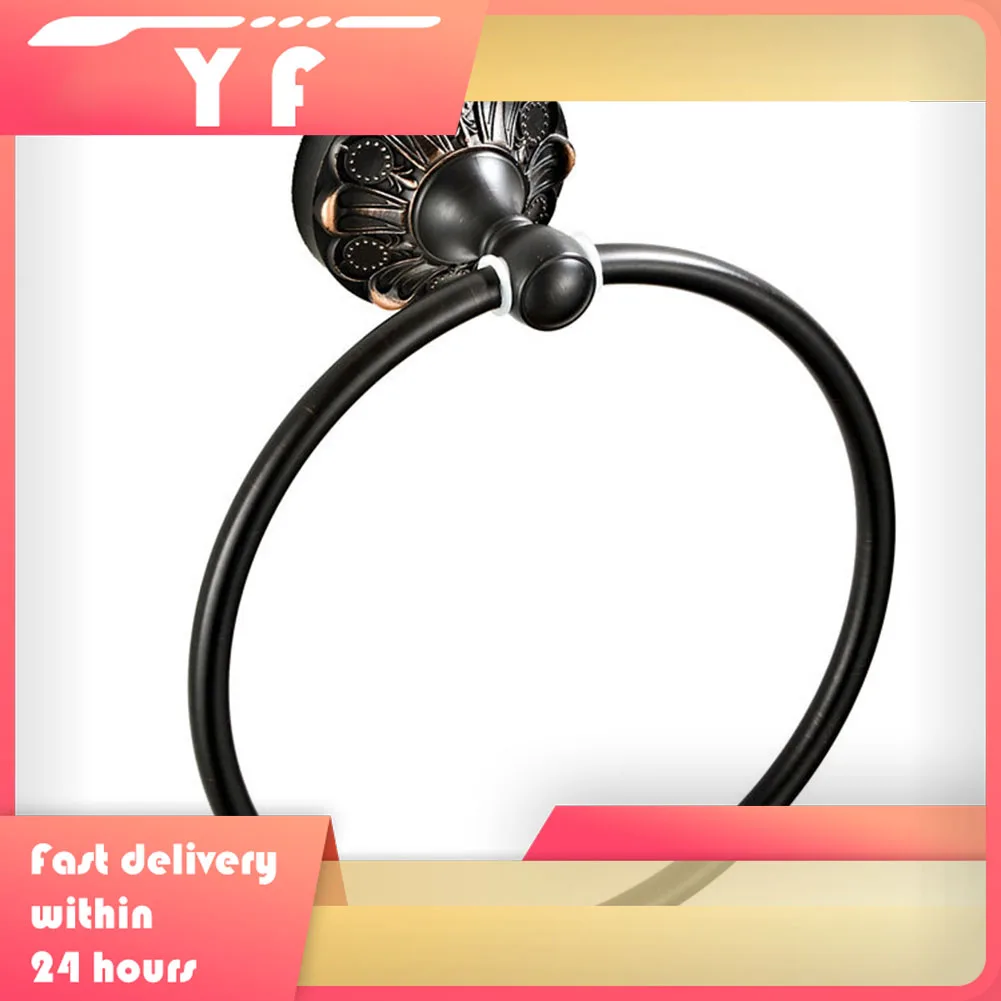 

Антикварное черное латунное кольцо для полотенец, стильный аксессуар для ванной комнаты, аксессуары для любой комнаты, вешалка для полотенец, кольцо, черная