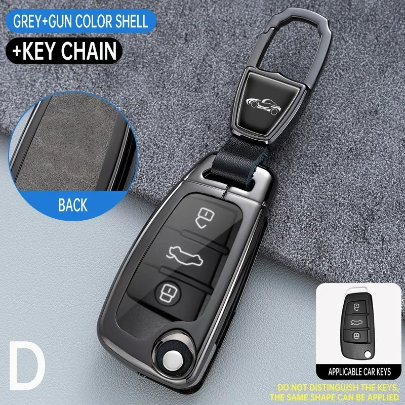 Alloy Car Folding Key Cover Case Fob Holder for Audi C5 C6 R8 A1 A3 A4 A5 A6 A7 Q3 Q5 Q7 S6 B6 B7 B8 8P 8V 8L TT RS RS3 S3