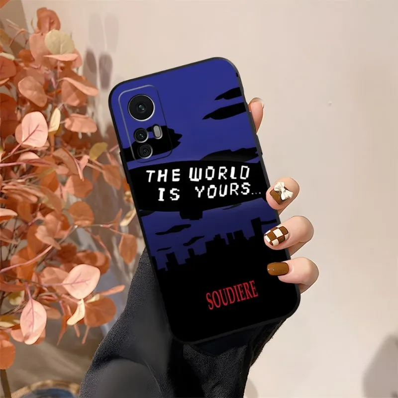 The World Is Yours Scarface Phone Case Funda For Redmi Note 12 12S 11S 11 10 9S 8T 7 8 9 9T 10X A2 Pro Plus Black Silicone Cover