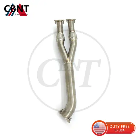 CBNT High Performance Titanium Front Pipe Midpipe for Nissan GTR R35 3.8T V6 Y Pipe Center Pipe Front Pipe Exhaust Systems