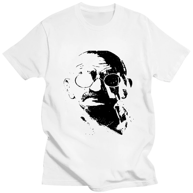 Mahatma Gandhi Grey Artwork Men'S (Woman'S Available) Grey T Shirt Fashion Classic Tee Shirt