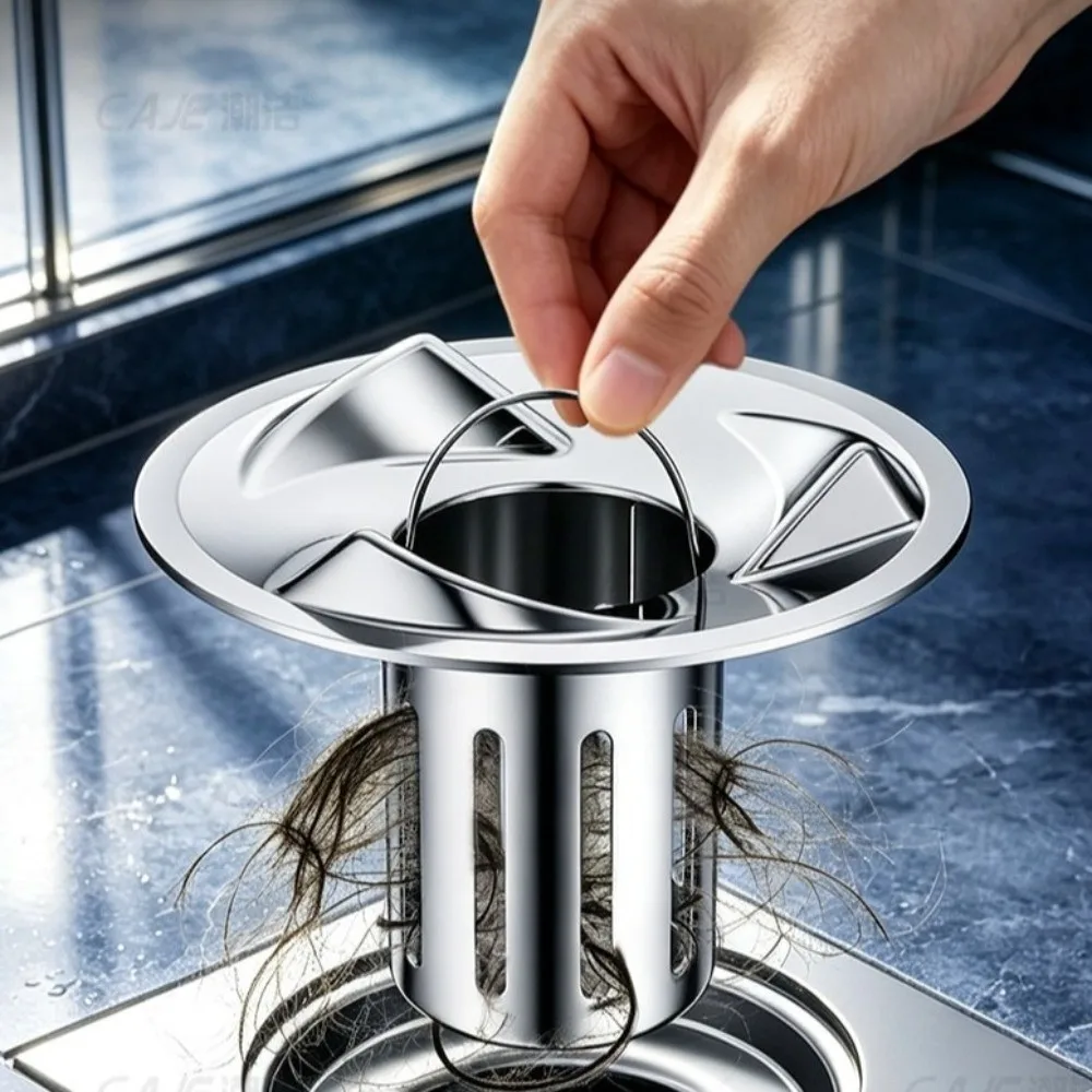 304 Stainless Steel Vortex Floor Drain Electroplated Finish Removable Kitchen Sink Filter Fast Drainage Bathroom Drain Cover