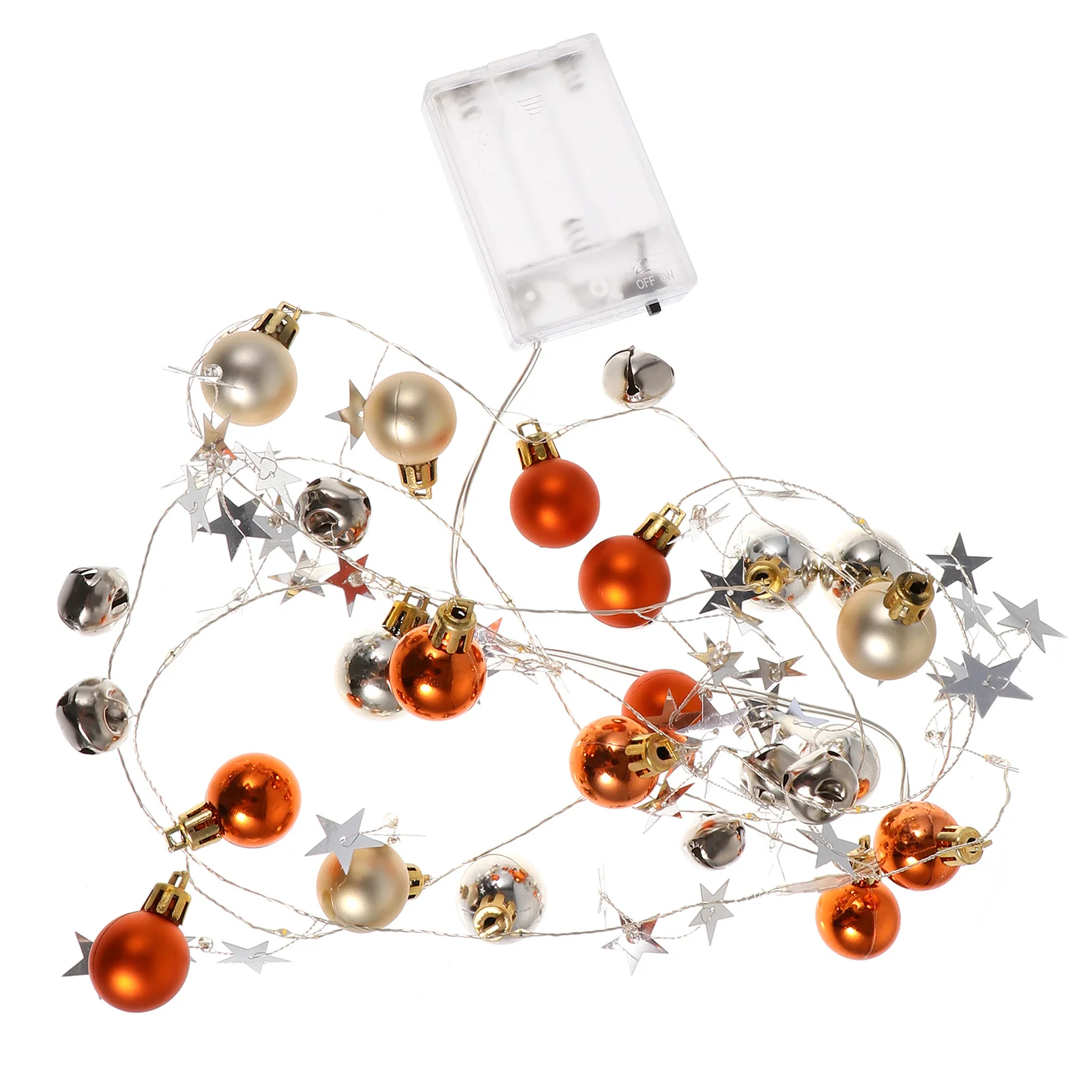 1 قطعة عيد الميلاد جرس الكرة سلسلة ضوء LED معلقة الديكور 20 أضواء بيضاء دافئة حفلة حديقة شجرة تزيين عيد الميلاد LED سلسلة #3