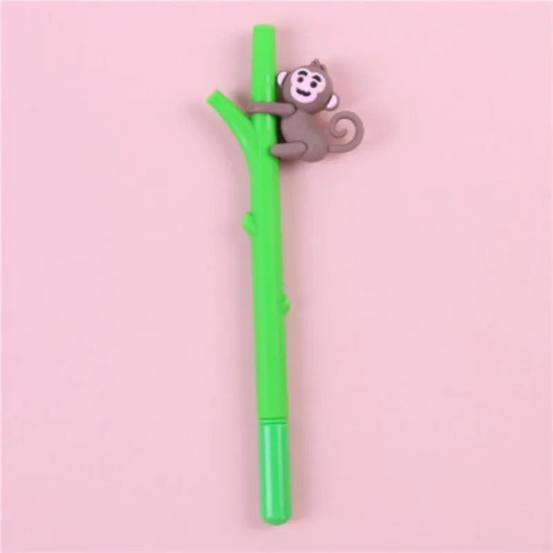 Wholesale Cartoon Creative Bamboo Small Fresh 0.5mm Black Water Pen Student Stationery Bamboo Pole Monkey Neutral Pen