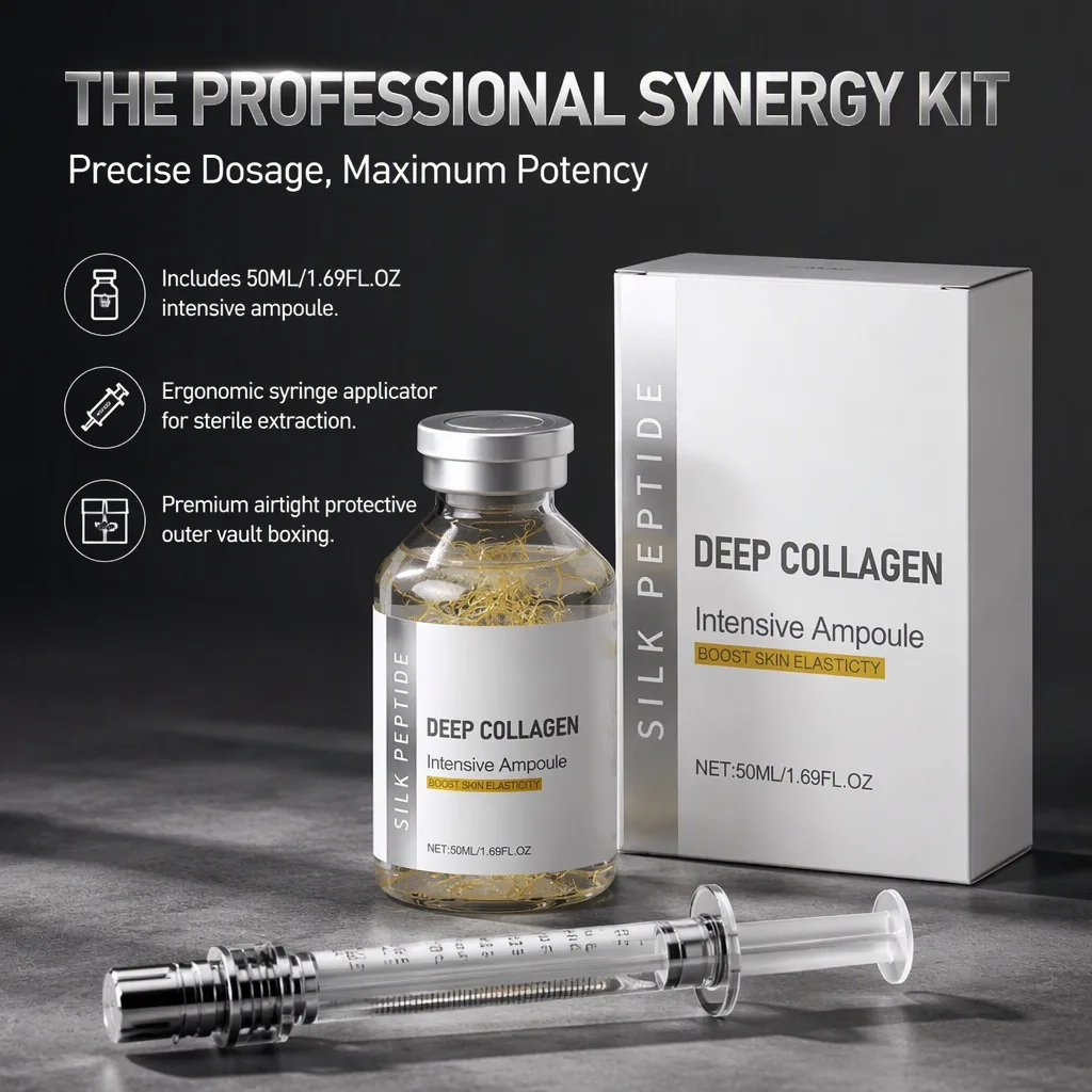 Sagging, Aging Skin? Collagen Peptide Antiaging Ampoule – Silk Protein Serum, Tightening, Elasticity, Lifting, Korean Face Care