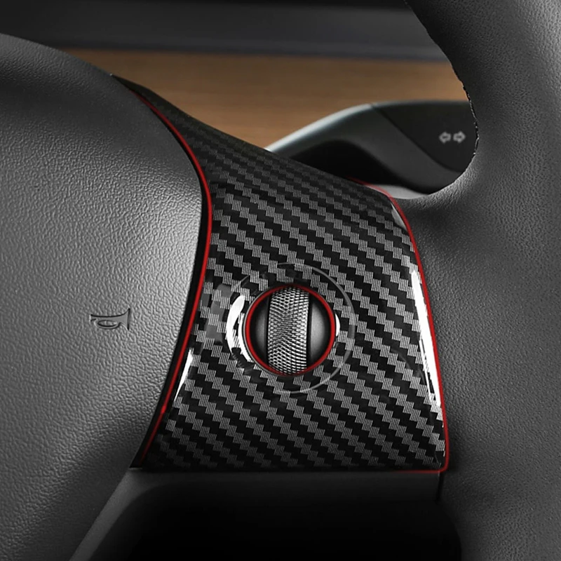 ل تسلا نموذج Y نموذج 3 2017 2018 2019 2020 2021 2022 2023 2024 عجلة توجيه سيارة زر الديكور غطاء الملحقات