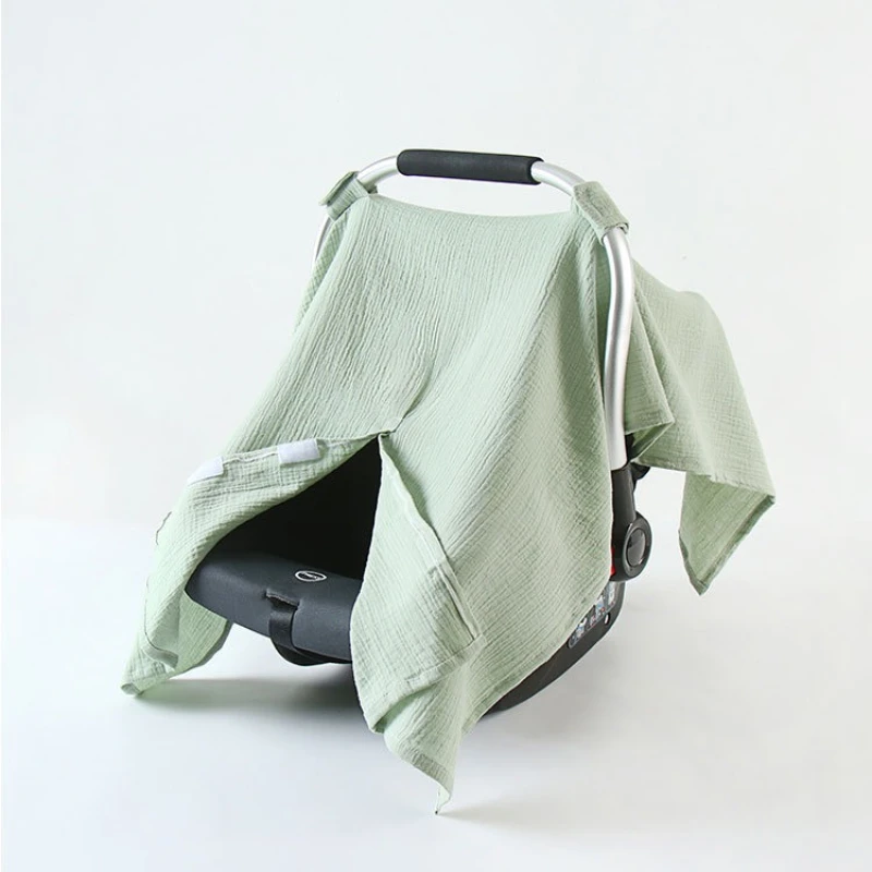 Baby Safety Seat Cover Unshade  Trolley Basket Cover Cotton Gauze Breathable Windproof and Sunscreen Baby Cover Cloth