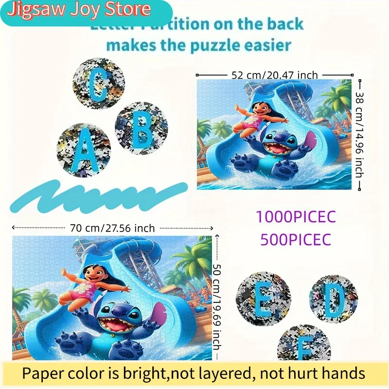 لعبة ألغاز ستيتشي لورو ووتر سلايد تشالنج ذاتية الصنع بتصميم كرتوني نابض بالحياة، مثالية لليالي الألعاب للبالغين والعائلة - يوني