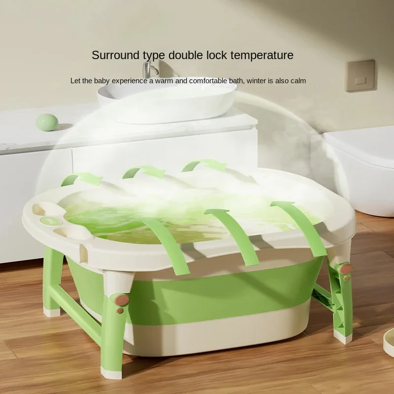 English  Tub Thickened Oversized Folding Bathtub for Newborns Household Showering Tool for Kids Durable Spacious