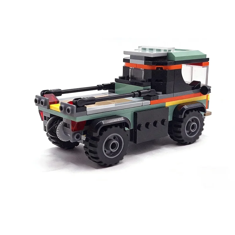 City Car Model MOC Building Bricks Light-Duty Utility Pickup Truck Modular Technology Children Holiday Gifts Assemble Toys Suit