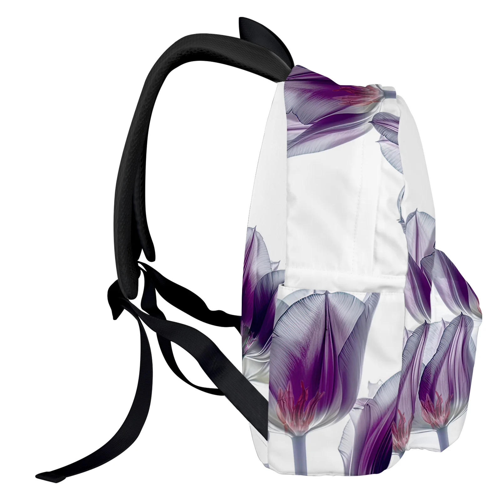 Flower Tulip Purple Abstract Women Man Backpacks Waterproof Travel School Backpack For Student Boys Girls Laptop Bags Mochilas