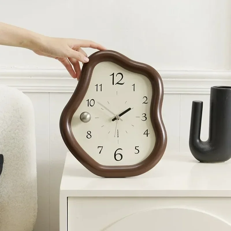 New Wooden Desk Table Clocks Timepiece Tabletop Room Decoration Accessories Mantel Clock Timepiece Ornament Living Room Sho