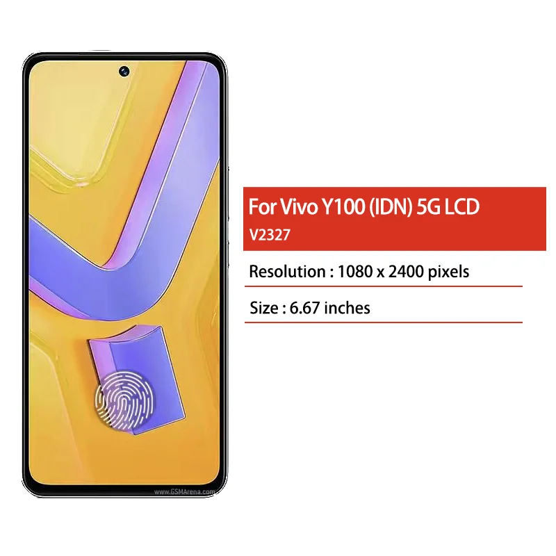 6.67“Super AMOLED For vivo Y100 (IDN) LCD V2327 Display Screen With Touch Panel Digitizer For vivo Y100 IDN Display Frame