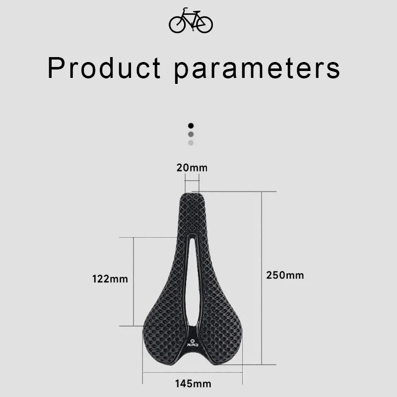 RIRO  X19-3D Bicycle Carbon Fiber Saddle 3D Printing Seat Ultra-Light and  reduce oppression Cushion for Road Bike MTB Parts