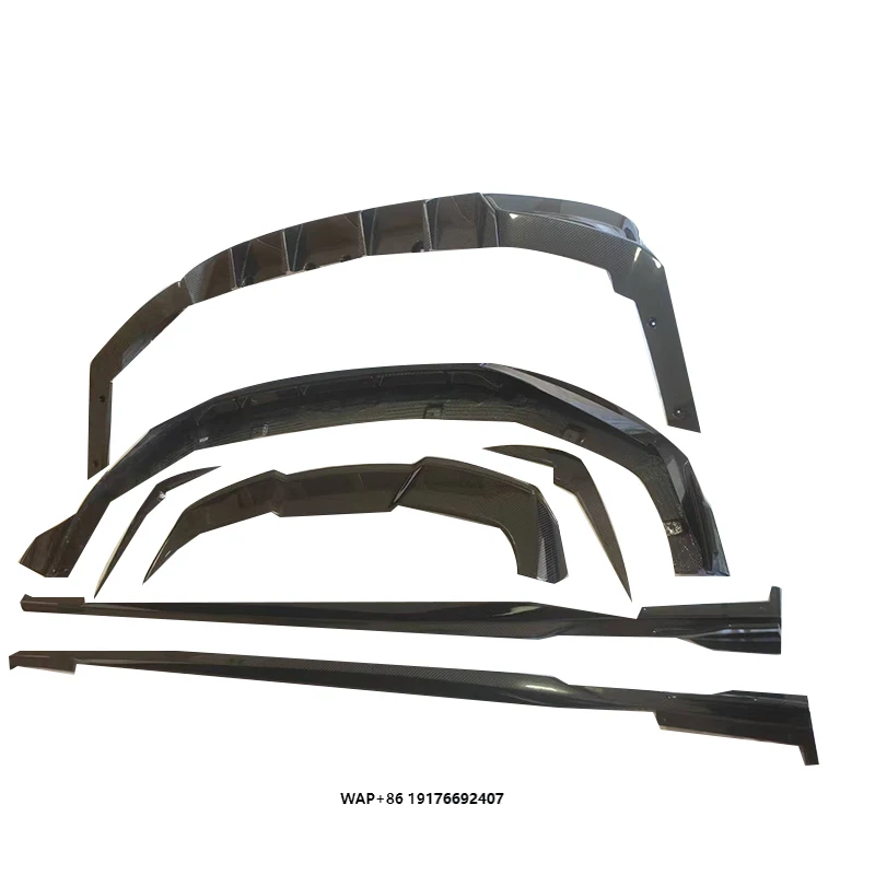 

High Quality Dry Carbon Fiber Front Lip Side Skirt Rear Diffuser Roof Spoiler Front Bumper Canards for RS6 RS7 C8