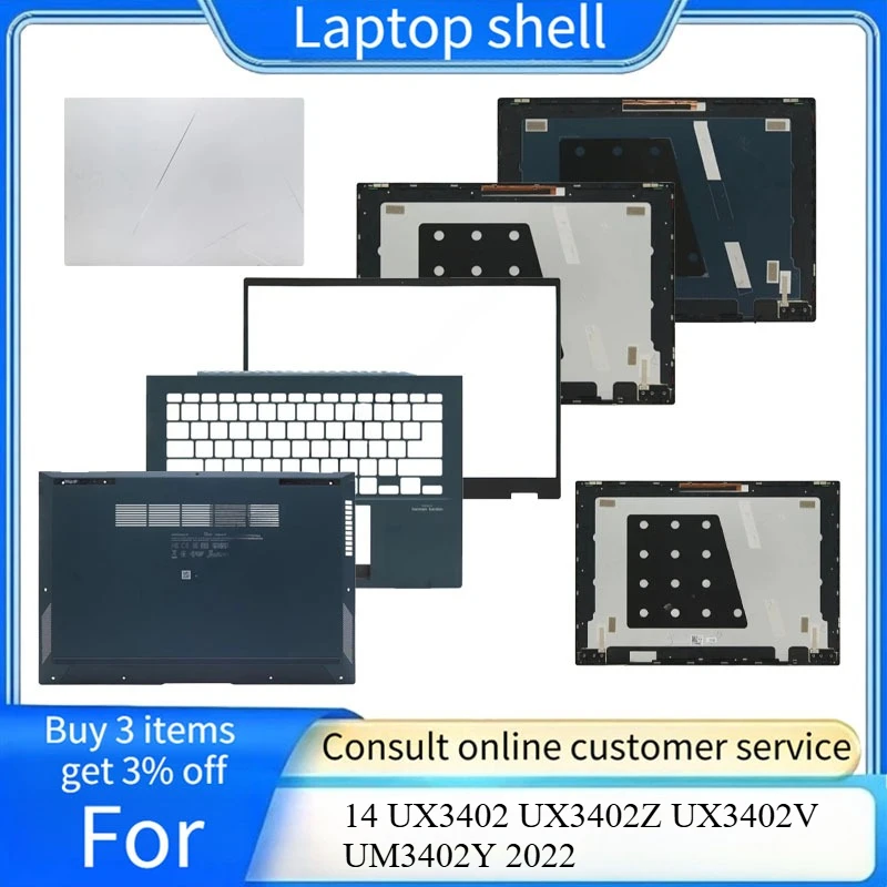 NEW LCD Back Cover Front Bezel Palmrest For ASUS Zenbook 14 UX3402 UX3402Z UX3402V UM3402Y 2022 Laptop Bottom Case Laptop Frames