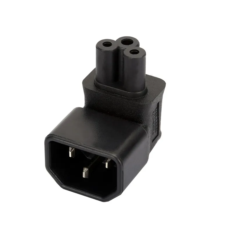 TLDPLUG IEC 320 C14 to IEC C5 angled adapter, C14 to C5 Angled adapter,10A 125V 2.5A 250V,C14 Male,C5 female