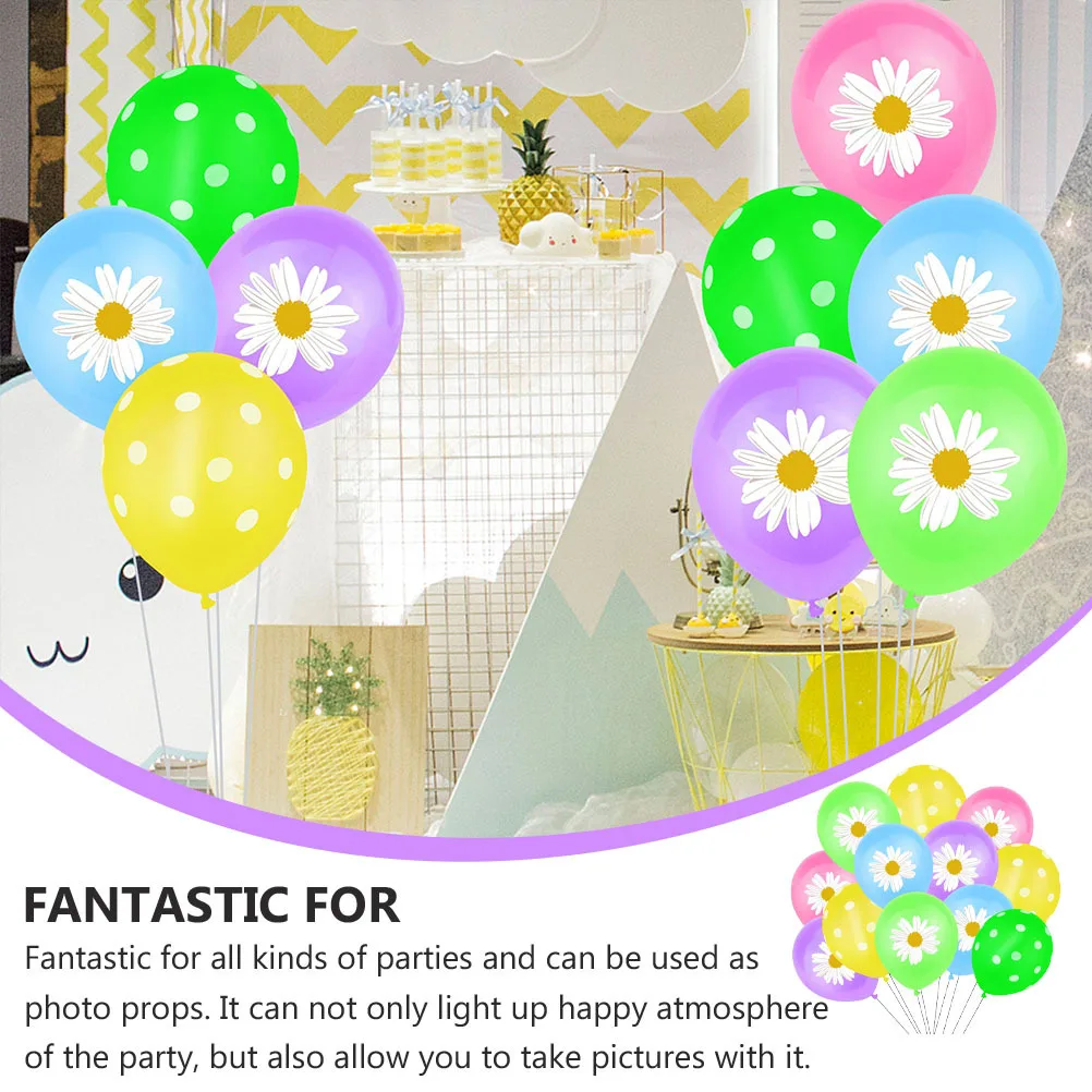 

62pcs Daisy Pattern Balloon Decor Set Latex Party Balloons For Birthday Festival Decoration Scene Layout Party Supplies