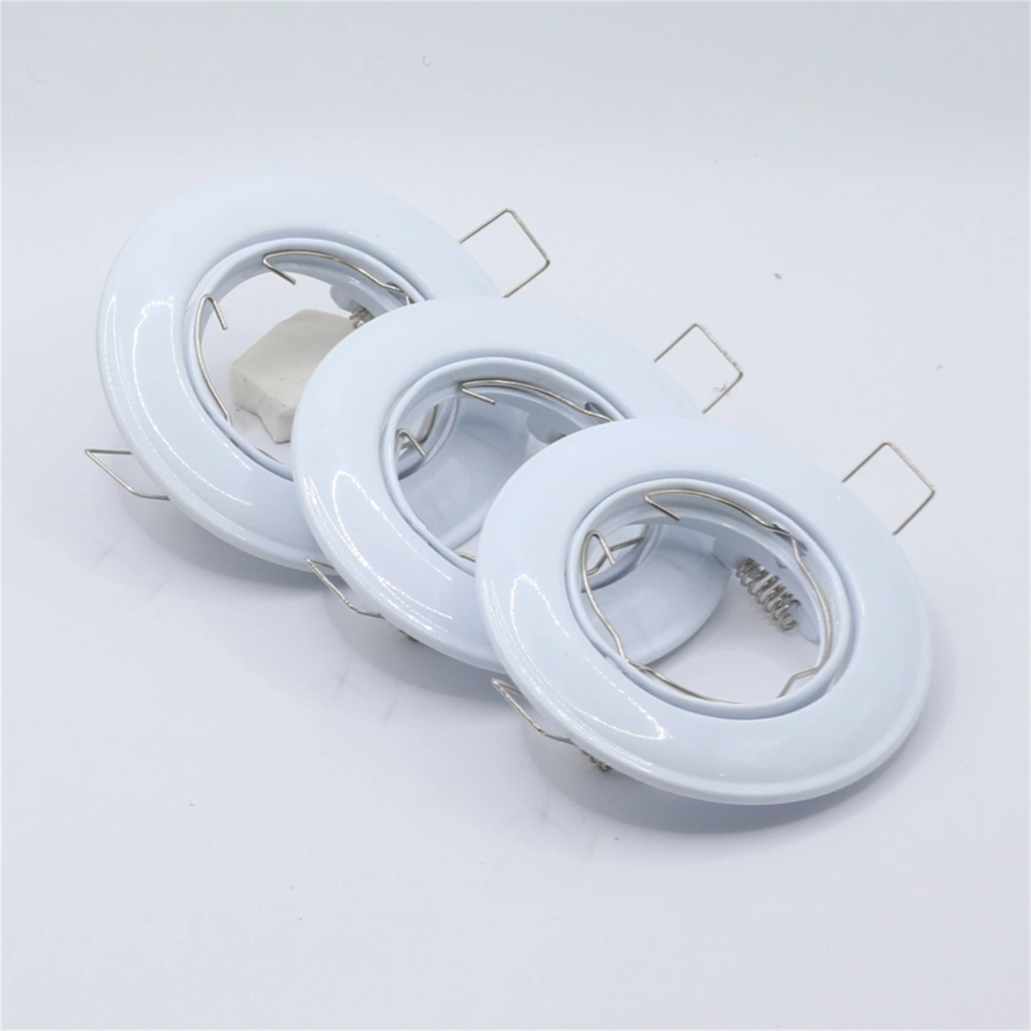 LED bohlam Fitting langit-langit lampu sorot pemasangan bingkai Dia 90mm bulat Gu10 tempat bohlam tersembunyi Led perlengkapan lampu langit-langit