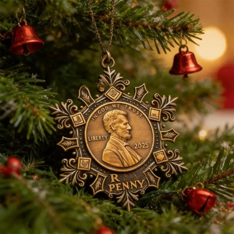 Finally Cents Penny Memorial Snowflake Ornament Historical Commemorative Decors US Penny Nostalgics Collectors