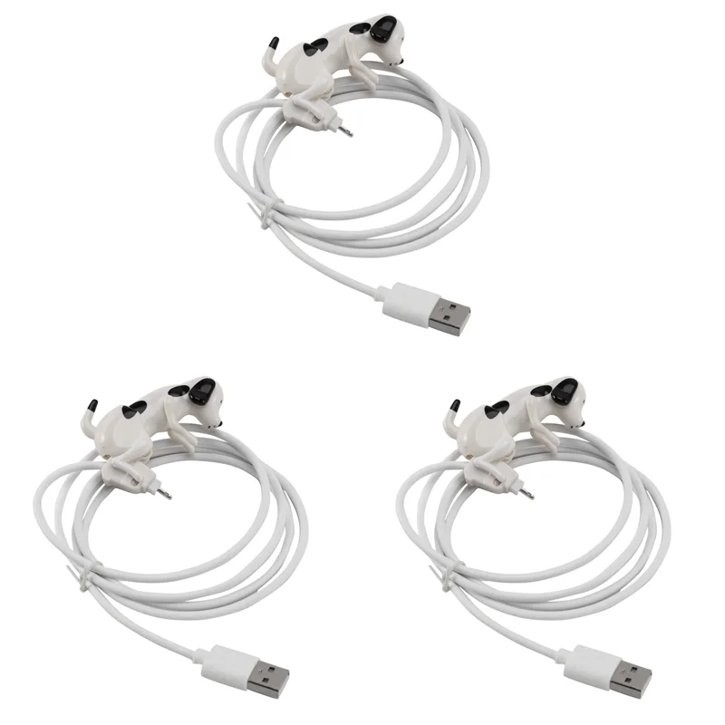 3X For Iphone Fast Charger Cable Funny Humping Dog Smartphone Cable Charger 1.2M Charging Cable USB Fast Charging White