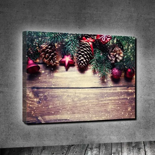 Decobritish Wood Christmas Bells On One-Piece Canvas Print 40x60 cm