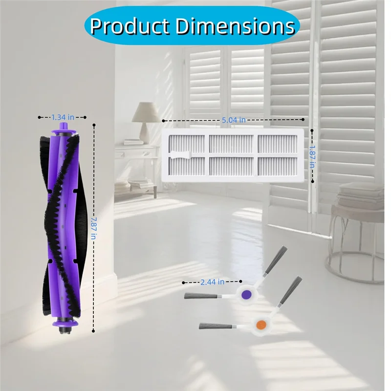 A02V-Für Narwal Freo Ersatzset – Rollenbürste, HEPA-Filter, Seitenbürsten im Lieferumfang enthalten, Roboterstaubsaugerzubehör