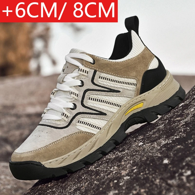 

New Model Invisible Height-increasing Shoes, 8CM Size, Men's Shoes, Breathable, Trendy, for Outdoor Climbingandsportsactivities.