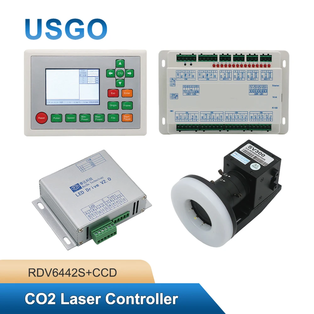 USGO Ruida RDV6442S+CCD Camera Co2 Laser Controller System for Co2 Laser Cutting and Engraving Machine