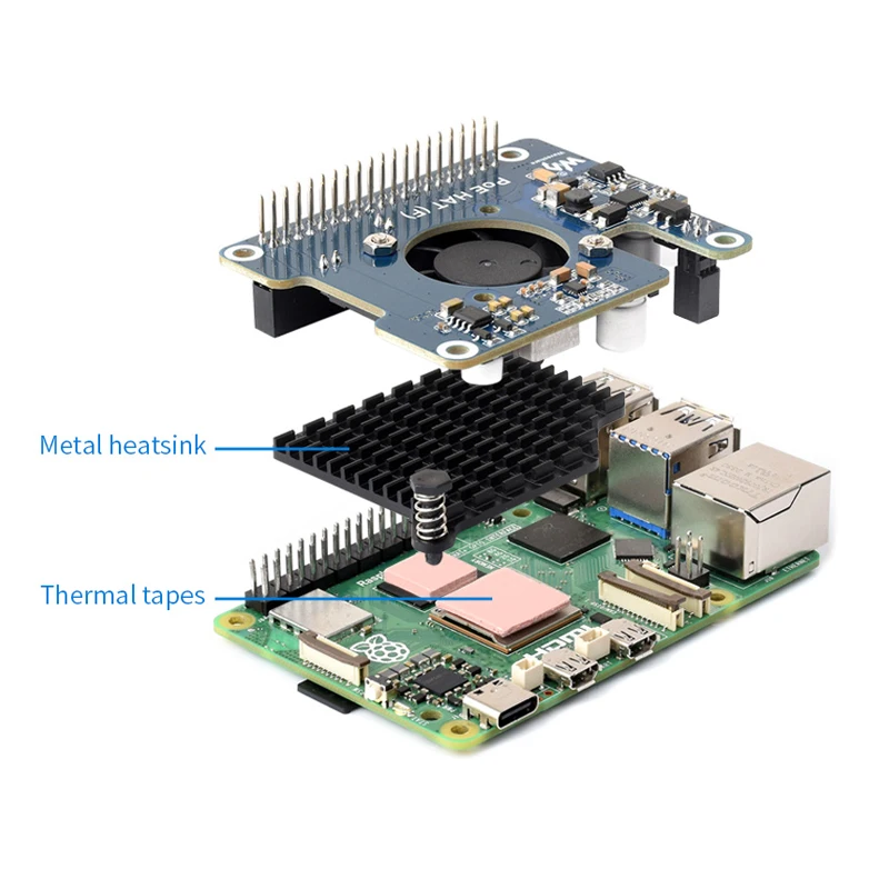 Imagem -06 - Raspberry pi Power Over Ethernet Hat com Ventilador de Refrigeração a Bordo Poe f Suporte 802.3af no Padrão de Rede